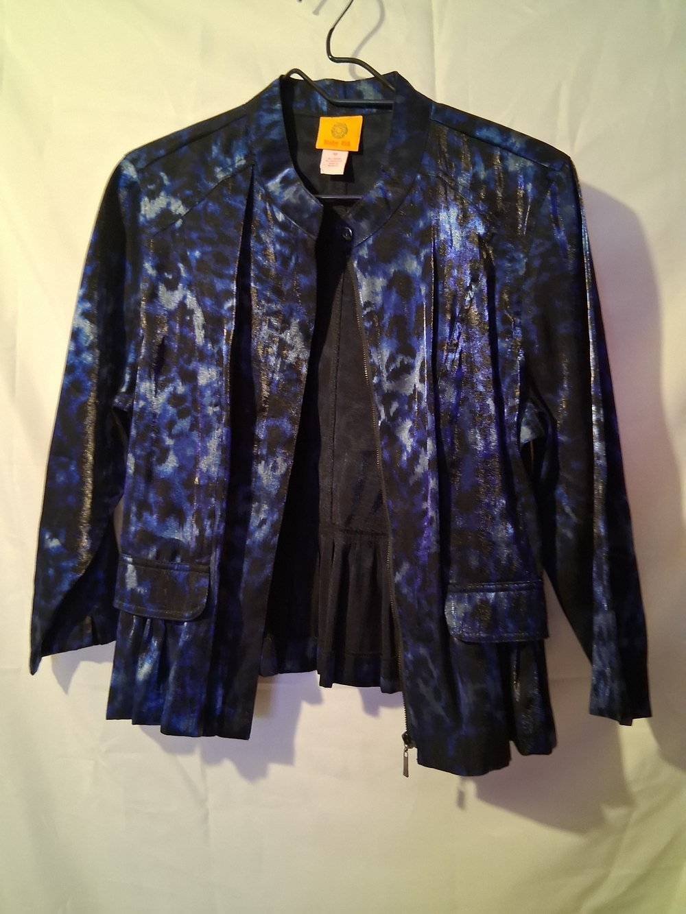 Ruby Rd. Blue and Black Patterned Blazer - Picture 2 of 5